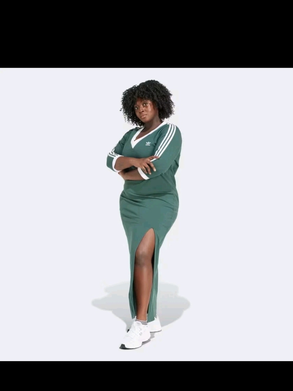 adidas Dark Green Maxi Dress with Side Slit